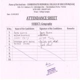 Attendance & Score Sheet